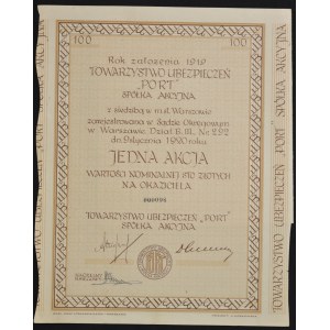 Towarzystwo Ubezpieczeń Port S.A., 100 zł 1932