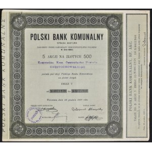 Polski Bank Komunalny S.A.. 5 x 100 zł 1928, Emisja V