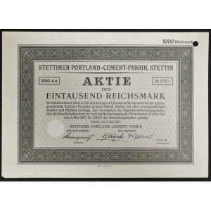 Szczecin, Stettiner Portland Cement Fabrik, 1,000 marks 1927