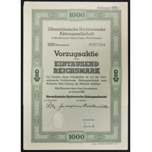 Oberschlesische Hydrierwerke AG, 1.000 marek 1942
