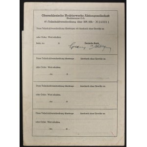 Oberschlesische Hydrierwerke AG, 4% bond 500 marks 1942