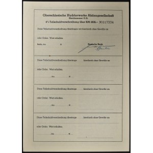 Oberschlesische Hydrierwerke AG, 4% obligacja 1.000 marek 1942