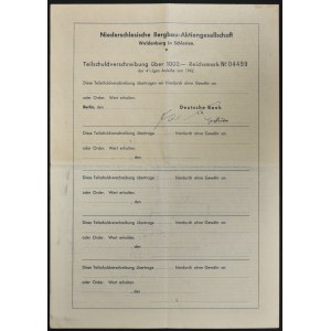 Niederschlesische Bergbau-AG, 4% obligacja 1.000 marek 1942