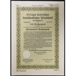 Schlesische Landschaft, 4.5% mortgage bond, Issue 3, 1940