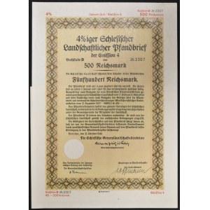 Schlesische Landschaft, 4% pledge letter, Issue 4, 1940