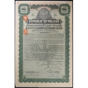 7% Stabilization Loan 1927, pound tranche, £100 bond