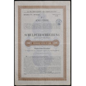 Lvov-Chernitz-Jassy Railway Company, 4% bond 200 guilders 1894