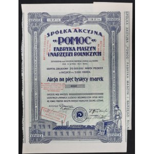 Factory of Agricultural Machines and Tools Help S.A., 5,000 mkp 1921