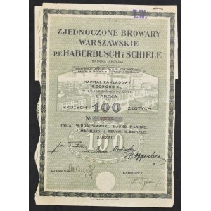 United Warsaw Breweries p.f. Haberbusch and Schiele, 100 zloty, Issue 1.