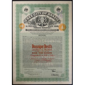 Danzig, Tobacco Monopoly, £100 1927, Danziger Besitz