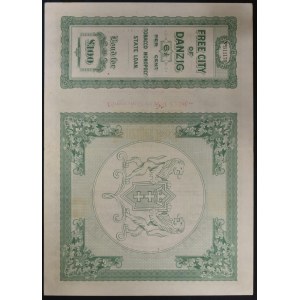 Gdańsk, Tobacco Monopoly, 100 funtów 1927, Danziger Besitz