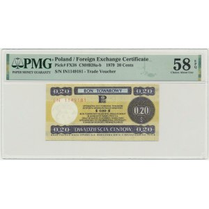 Pewex, 20 centów 1979 - IN - mały - PMG 58 EPQ