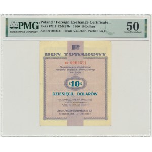 Pewex, $10 1960 - Df - with clause - PMG 50