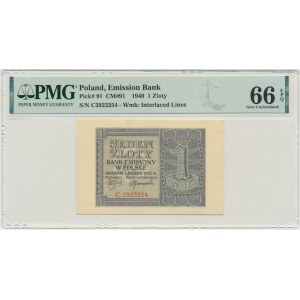 1 złoty 1940 - C - PMG 66 EPQ