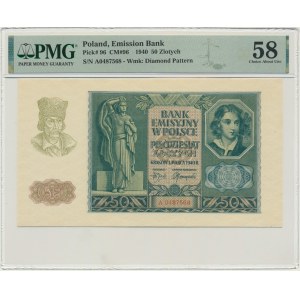 50 złotych 1940 - A - PMG 58