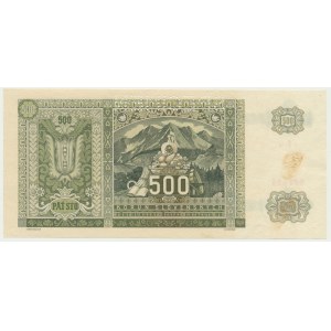 Czechoslovakia, 500 Korun (1945) on 500 Slovak Korun 1941 - SPECIMEN -