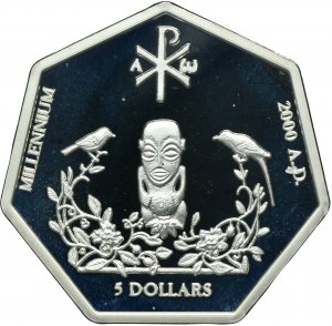 Cook Islands, Elizabeth II, 5 Dollars 2000 - Millennium