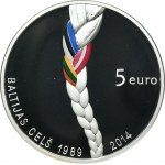 Latvia, 5 Euro Utrecht 2014 - Baltic Way