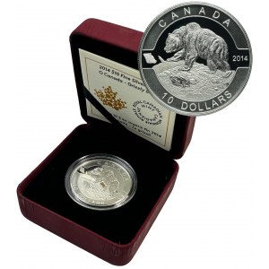 Kanada, Elżbieta II, 10 Dolarów Ottawa 2014 - Niedźwiedź Grizzly