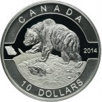 Kanada, Elżbieta II, 10 Dolarów Ottawa 2014 - Niedźwiedź Grizzly