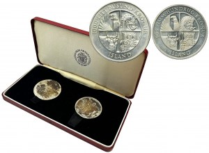 Sada, Island, 500 korun a 1 000 korun Llantrisant 1974 - První osídlení Islandu (2 kusy).
