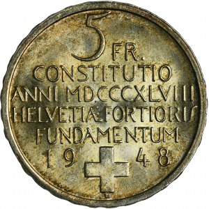 Switzerland, 5 Francs Bern 1948 - Constitution