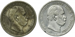 Set, Germany, Kingdom of Prussia, Wilhelm I, 5 Mark 1876 (2 pcs.)