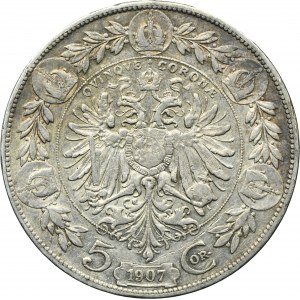 Austria, Franz Joseph I, 5 Korona Wien 1907
