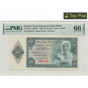 ABNCo, 50 gold 1939 - H - PMG 66 EPQ