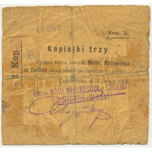 Częstochowa, 3 kopiejki 1915