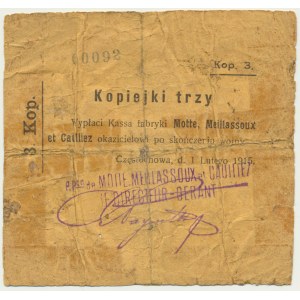 Częstochowa, 3 kopecks 1915