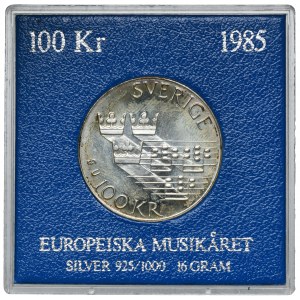 Sweden, Carl XVI Gustav, 100 Kronor Eskilstuna 1985 - European Year of Music