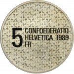 Szwajcaria, 5 Franków Berno 1989 - Henri Guisan