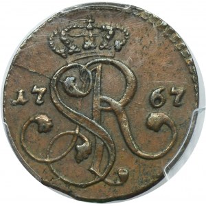 Poniatowski, Grosz Kraków 1767 G - PCGS AU55