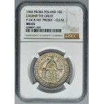 PRÓBA, 10 złotych 1964 Kazimierz Wielki - NGC MS65 - bez napisu PRÓBA