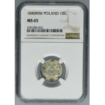 10 groschen Warsaw 1840 MW - NGC MS65