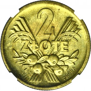 PROSPECTED BRUSEL, 2 Gold 1958 - NGC MS64 - VELMI ZRADKÉ