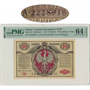 10 marek 1916 - Generał - biletów - PMG 64 EPQ - BERLIN III - BARDZO RZADKIE