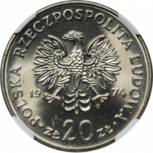 20 złotych 1974 Nowotko - NGC MS66