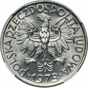 5 złotych 1973 Rybak - NGC MS66 - słoneczko