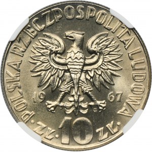 10 złotych 1967 Kopernik - NGC MS67