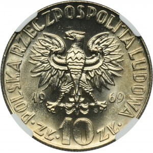 10 złotych 1969 Kopernik - NGC MS67