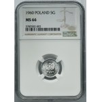 5 pennies 1960 - NGC MS66