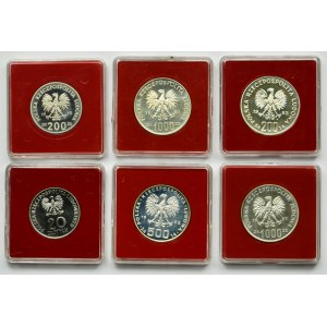 Zestaw, PRÓBY PRL, 20-1.000 złotych 1979-1987 (6 szt.)