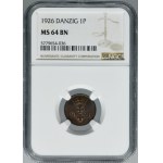 Wolne Miasto Gdańsk, 1 fenig 1926 - NGC MS64 BN