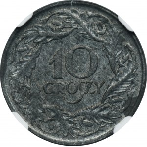 Gouvernement général, 10 pennies 1923 - NGC MS64