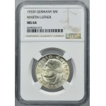 Nemecko, Výmarská republika, 5 mariek Stuttgart 1933 F - NGC MS64