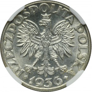 Żaglowiec, 2 złote 1936 - NGC MS62