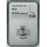 10 groszy 1962 - NGC MS66 - RZADKIE