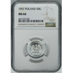 50 groszy 1957 - NGC MS66